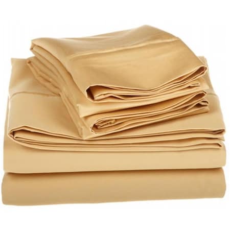 Superior  Egyptian Cotton 1200 Thread Count Solid Sheet Set  Full-Gold 1200FLSH SLGL